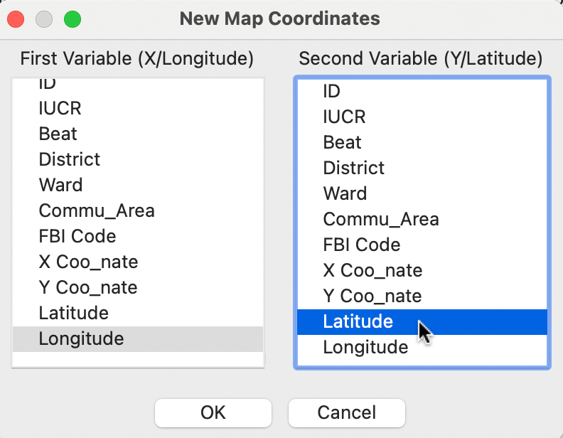 Specifying the point coordinates