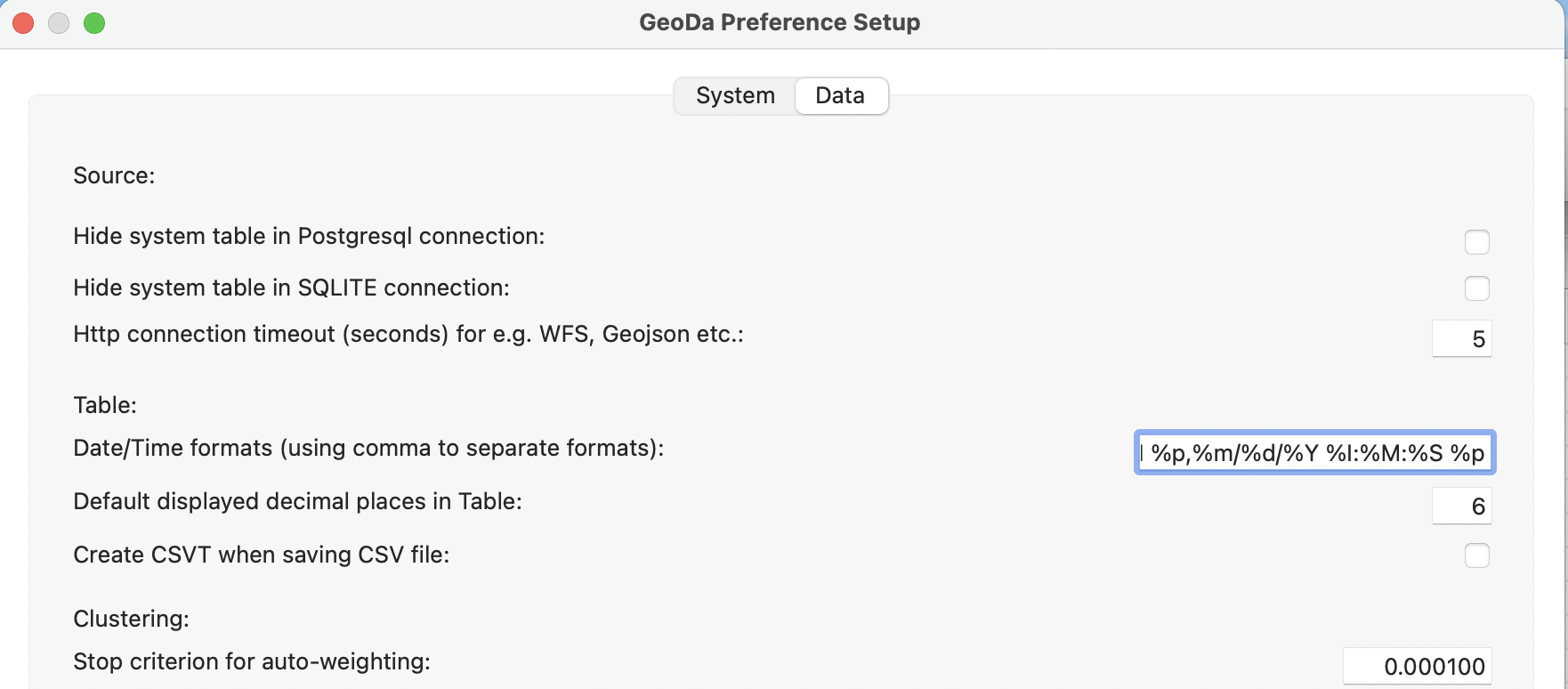 Customizing the date/time format