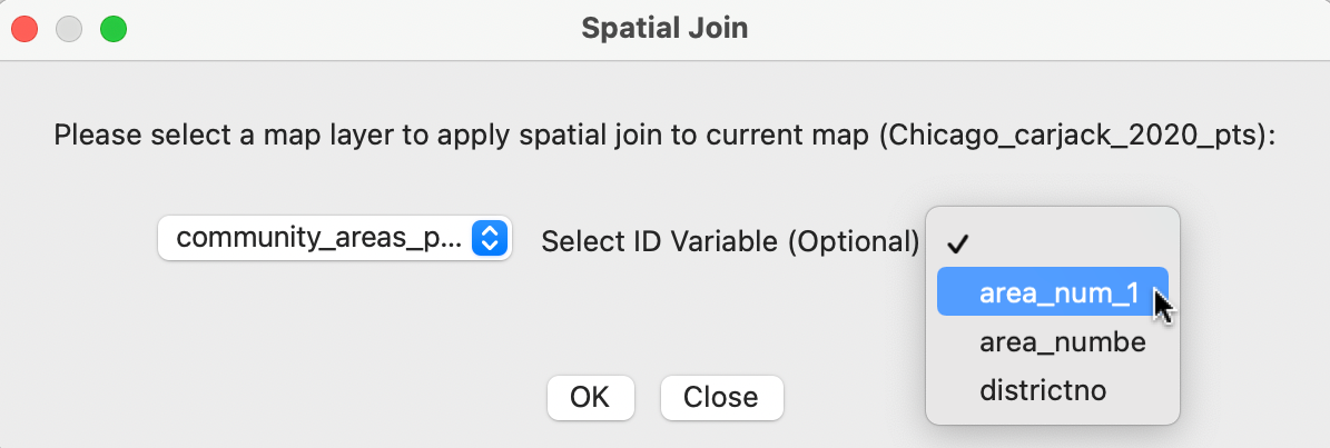 Spatial join dialog -- areal unit identifier for point