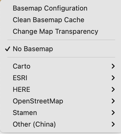 Map base layer options