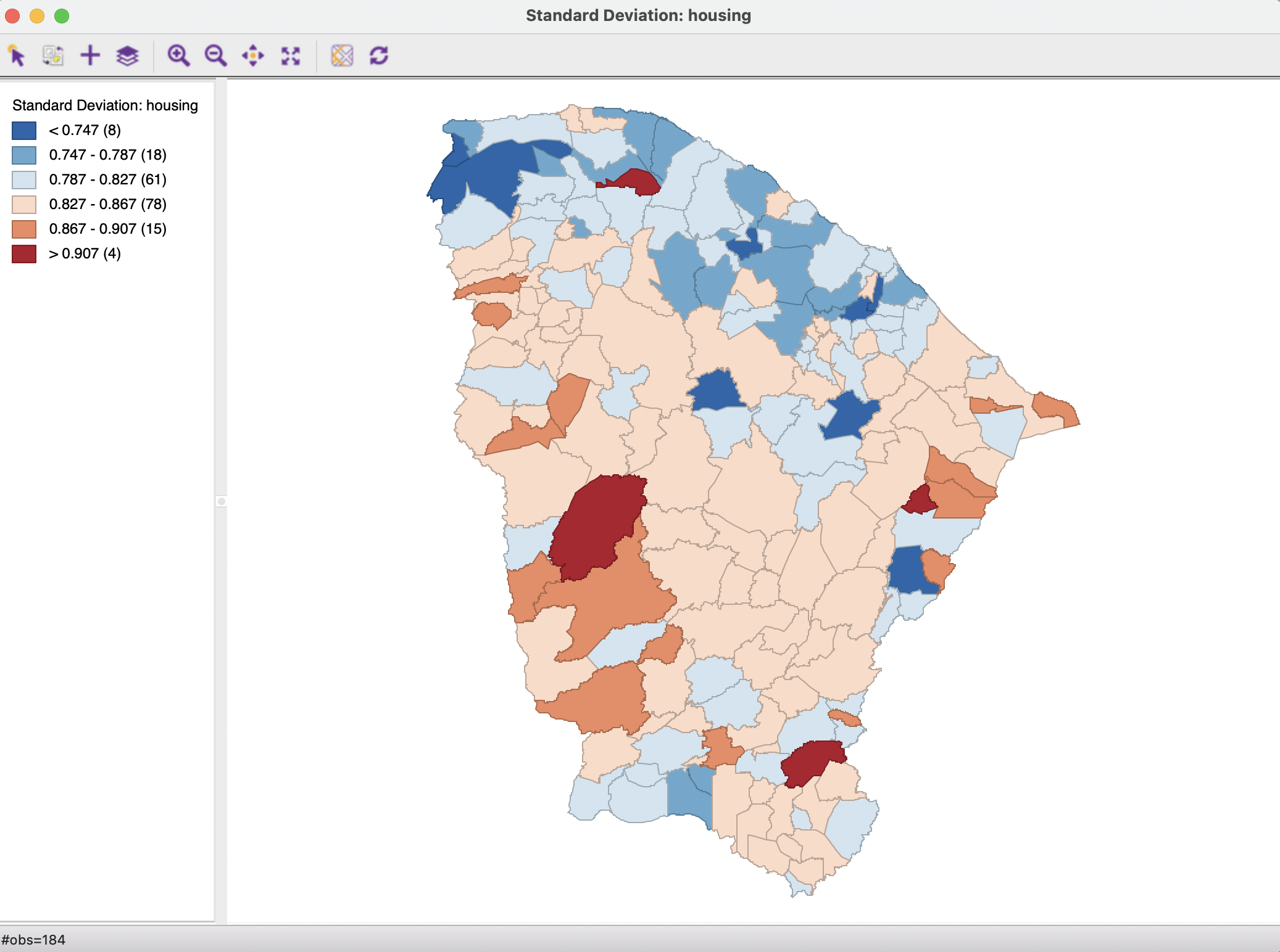 Standard deviation map