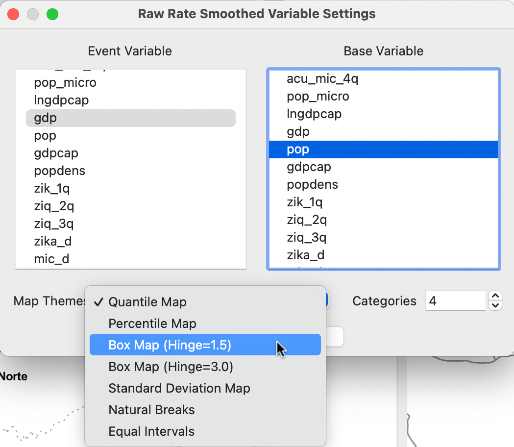 Rate map interface