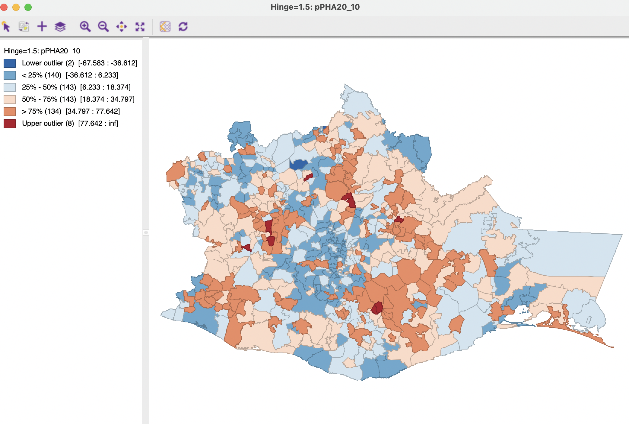 Change in access to health care between 2010 and 2020