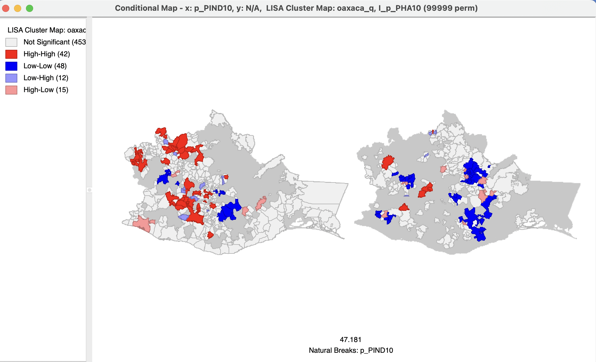 Conditional cluster map