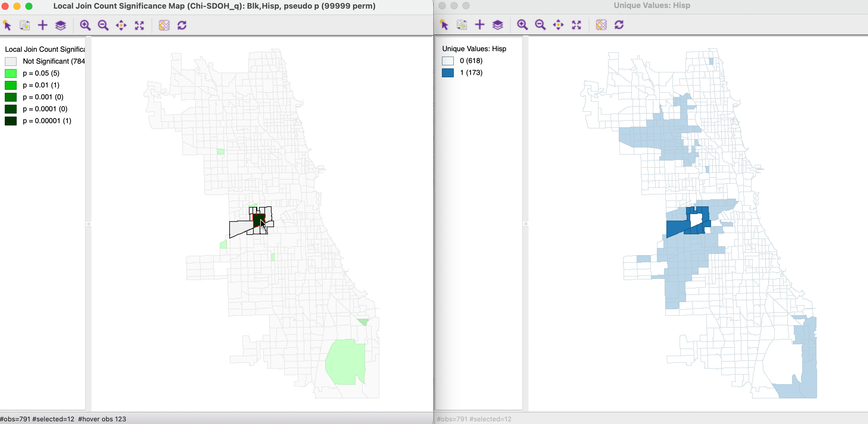 Local Join Count Spatial Outlier