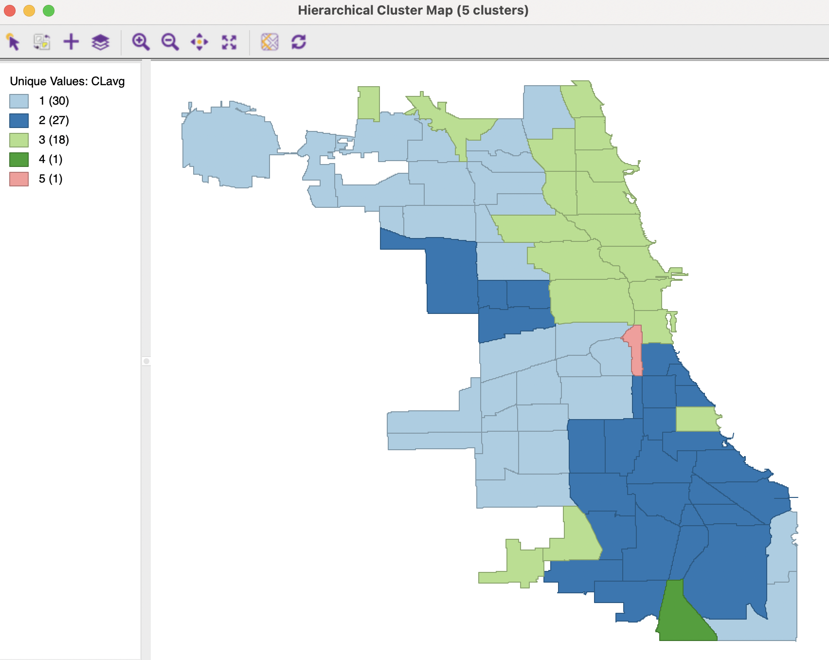 Cluster Map - Average Linkage, k=5