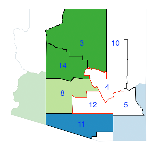 Arizona max-p growth phase - join 12 and 4